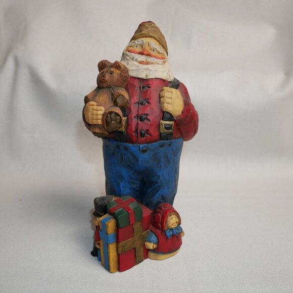 Handcrafted Santa Claus Figurine With Teddy Bear & Gifts by Craig Kirkwood Rare - Picture 6 of 9